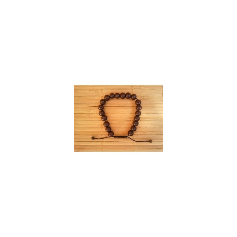 Bracelet en bois marron foncé du Népal