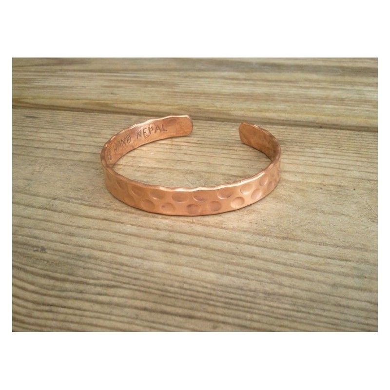 Bracelet pur cuivre martelé 0.9cm