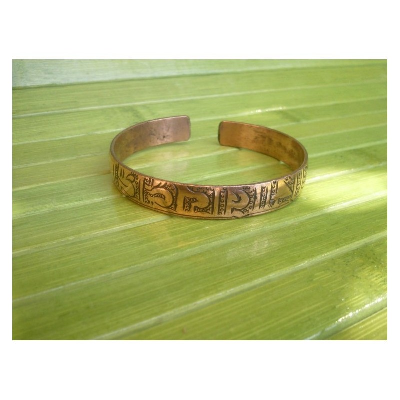 Bracelet Tibetain en cuivre mantra Aum Newari