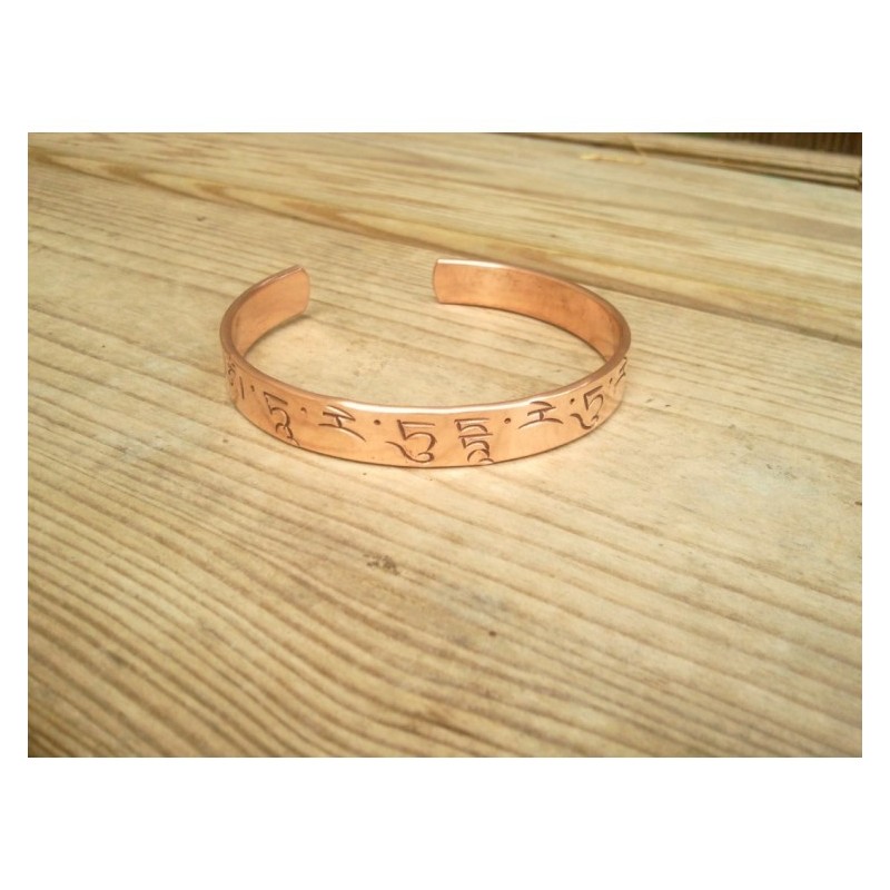 Bracelet en cuivre mantra Tara verte