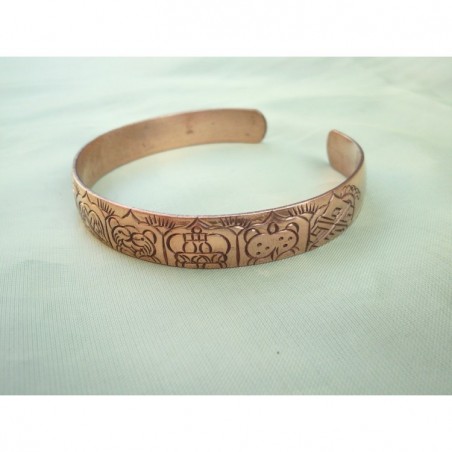 Bracelet Tibetain en cuivre 8 symboles