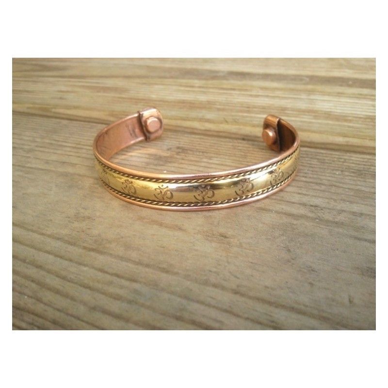 Bracelet Aum magnétique indien en cuivre