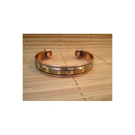 Bracelet magnétique indien en cuivre Bouddha 1cm