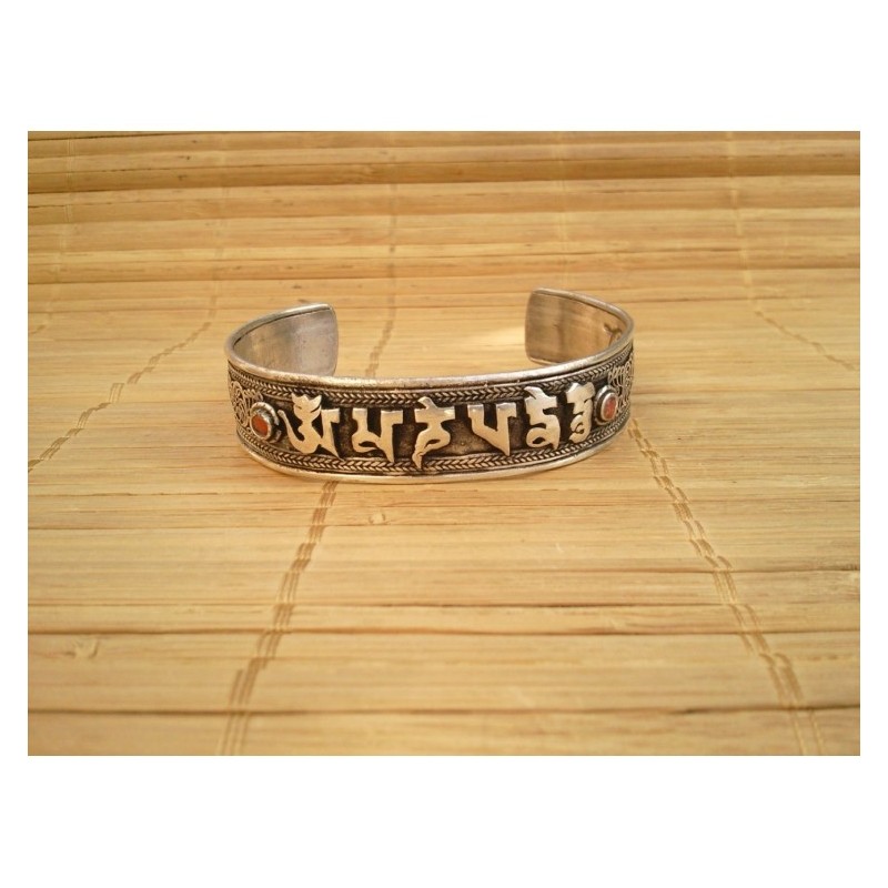 Bracelet Tibétain 1.5cm ajustable Mantra Aum