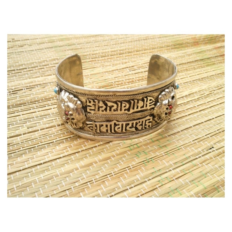 Bracelet Tibétain 3.2cm double mantra Aum