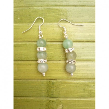 Boucles d'oreilles perles de Aventurine verte