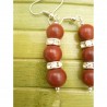 Boucles d'oreilles perles en Jaspe rouge