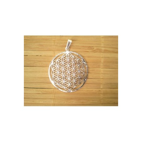 Pendentif Fleur de vie argenté