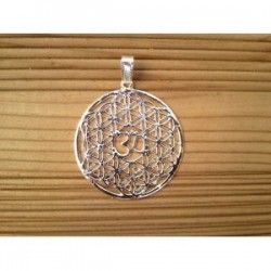 Pendentif Fleur de vie argenté Aum