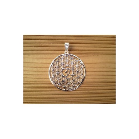 Pendentif Fleur de vie argenté Aum