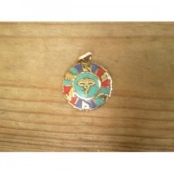 Pendentif Tibétain Yeux de Bouddha Turquoise