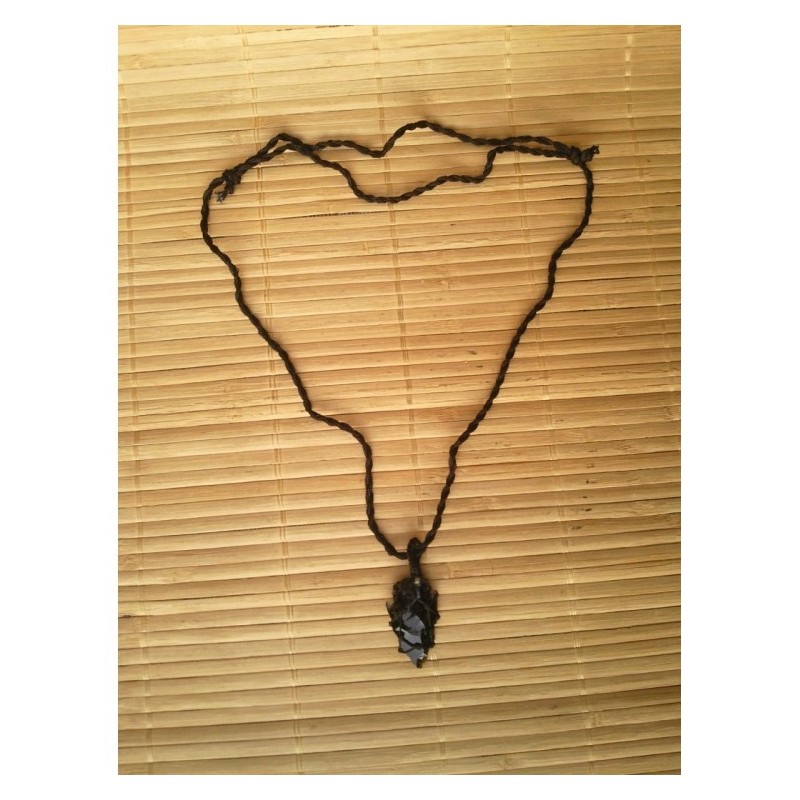 Pendentif Flèche brute Obsidienne noire