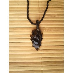 Pendentif Flèche brute Obsidienne noire