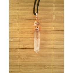 Pendentif en Cristal de Roche avec cuivre