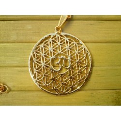 Pendentif Fleur de vie avec Aum + chaine