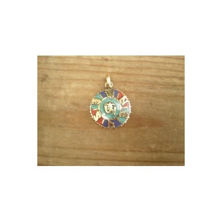 Pendentif Tibétain Symbole Aum Turquoise