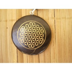 Pendentif Fleur de vie en Jaspe noire