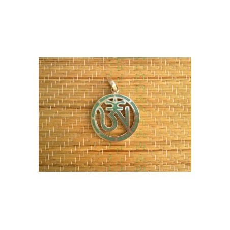 Pendentif Tibétain Aum Rond Turquoise