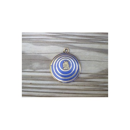 Pendentif Tibétain Lapis Lazuli Kalachakra 2.9cm