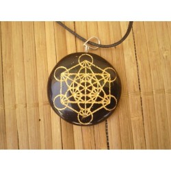 Pendentif Metatron en Obsidienne noire