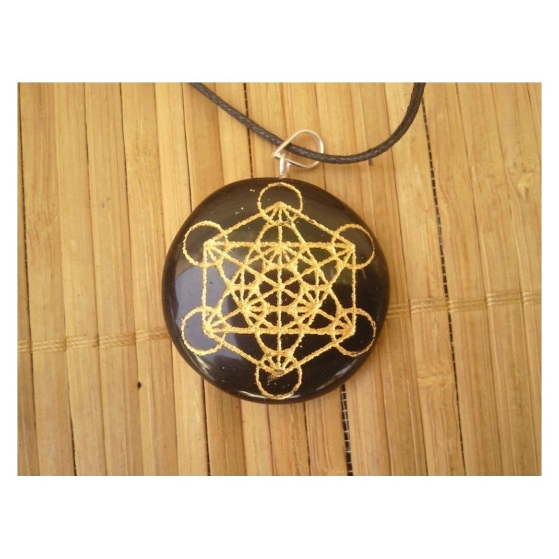 Pendentif Metatron en Obsidienne noire