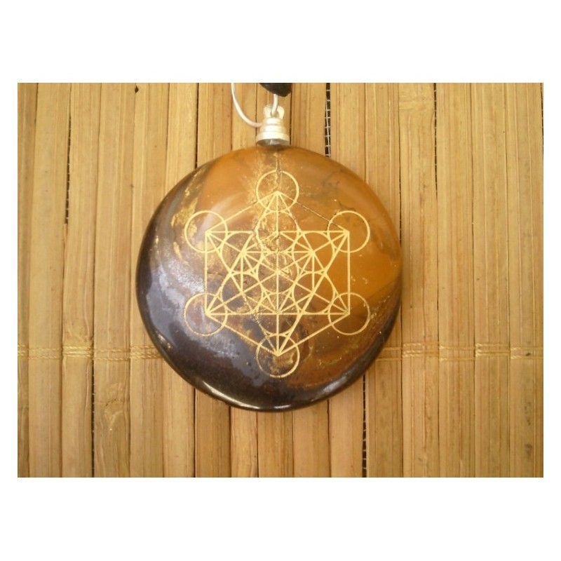 Pendentif Metatron en Oeil de Tigre