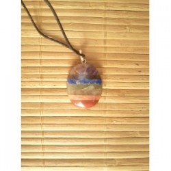 Pendentif  ovale Chakra 7 pierres