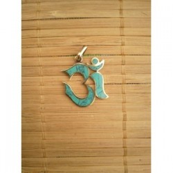 Pendentif Tibétain Aum Yoga Turquoise