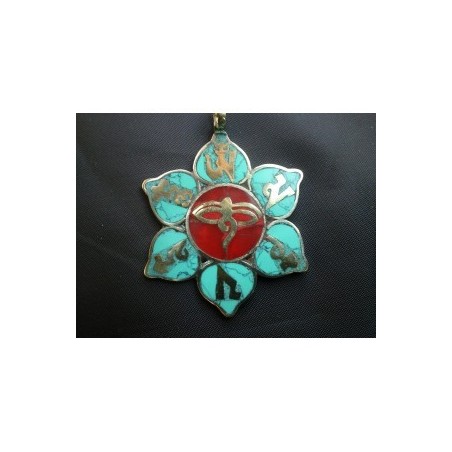 Pendentif Tibétain Yeux de Bouddha Lotus