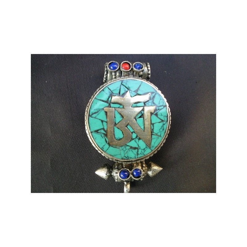 Pendentif Tibétain Gao Om turquoise