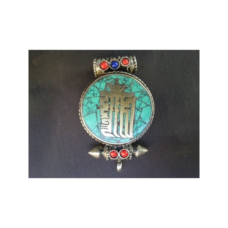 Pendentif Tibétain Gao turquoise Kalachakra