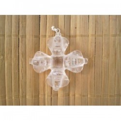 Pendentif Double Dorje en cristal de roche