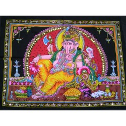 Batik sequins avec Ganesh 80x55cm