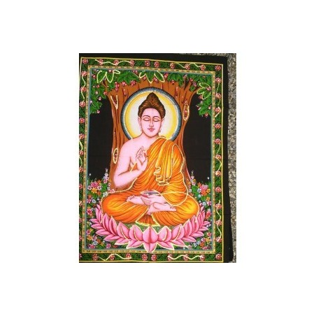 Batik sequins Bouddha Amoghasiddhi 105x75cm