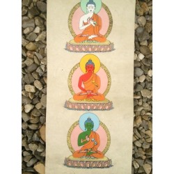 Affiche en Lokta avec les 5 Dhyani Bouddha