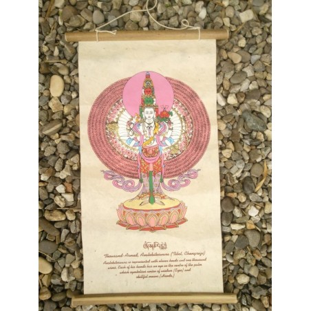 Affiche en Lokta avec Avalokiteshvara