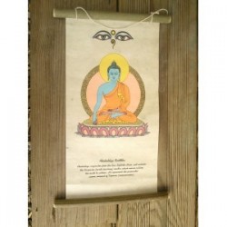 Affiche en Lokta avec Akshobhya ou Shakyamuni