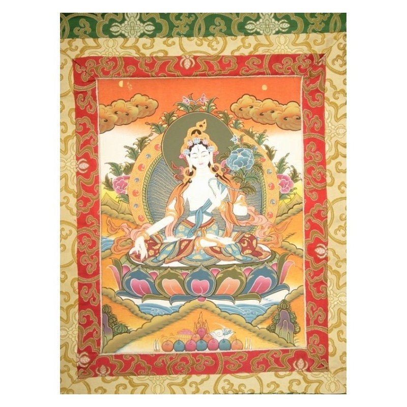 Thangka Tara Blanche 87x50cm Tangka