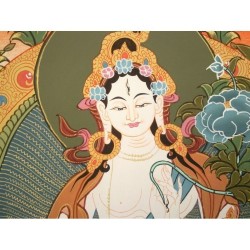 Thangka Tara Blanche 87x50cm Tangka