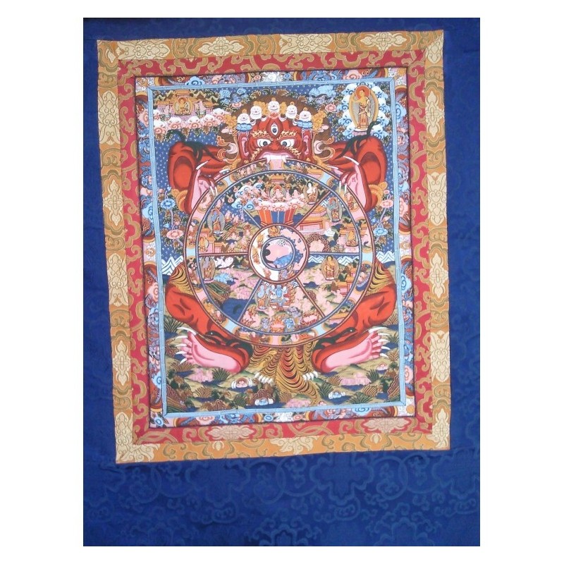 Thangka Roue de Vie 100x62cm Tangka Wheel of life