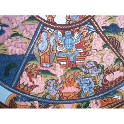 Thangka Roue de Vie 100x62cm Tangka Wheel of life