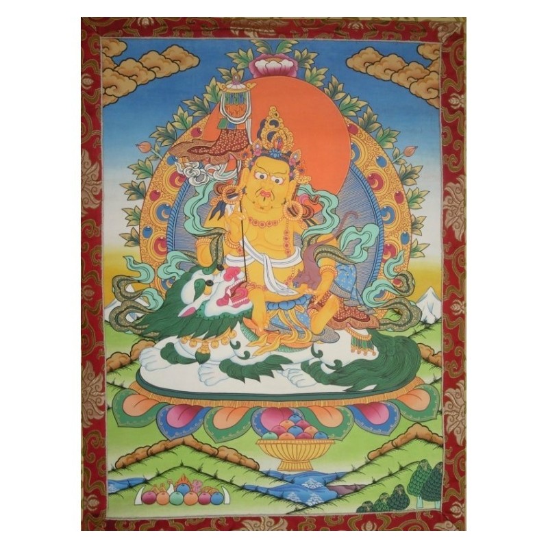 Thangka Bouddha Yellow Zambala ou Dzambhala 121x69cm
