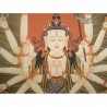 Thangka Bouddha Maha Cundi 124x68cm ou Chenrezig 18 bras