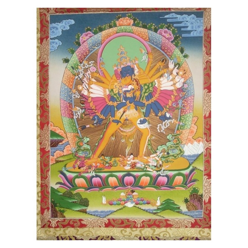 Thangka Bouddha Vajrabhairava 125x72cm ou Yamantaka