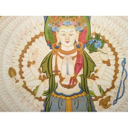 Thangka Bouddha Avalokiteshvara Tangka 137x78cm ou Chenrezig mille bras