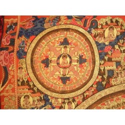 Thangka tibétain Bouddha Mandala