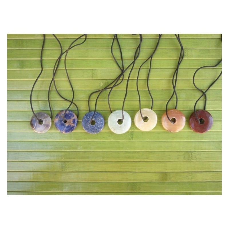 set 7 Pendentifs Donut pour chakras