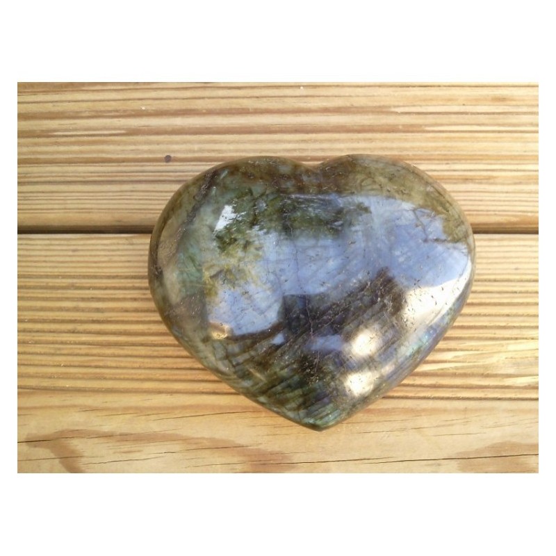 Coeur en Labradorite 388grs 91mm