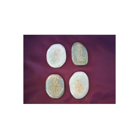 Set 4 pierres Reiki Jade Verte