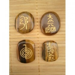 Set 4 pierres Reiki en Oeil de Tigre